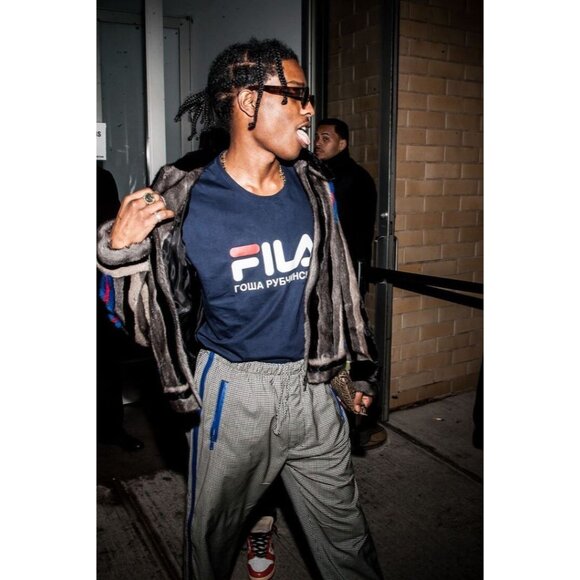 FILA x Gosha Rubchinskiy Navy Logo T Shirt SS17 ASAP Rocky Mens Large - Picture 9 of 9